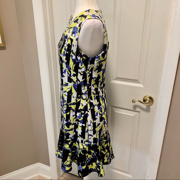 Peter Pilotto Striped Floral Sheath Dress W/Ruffle - Picture 3 of 11